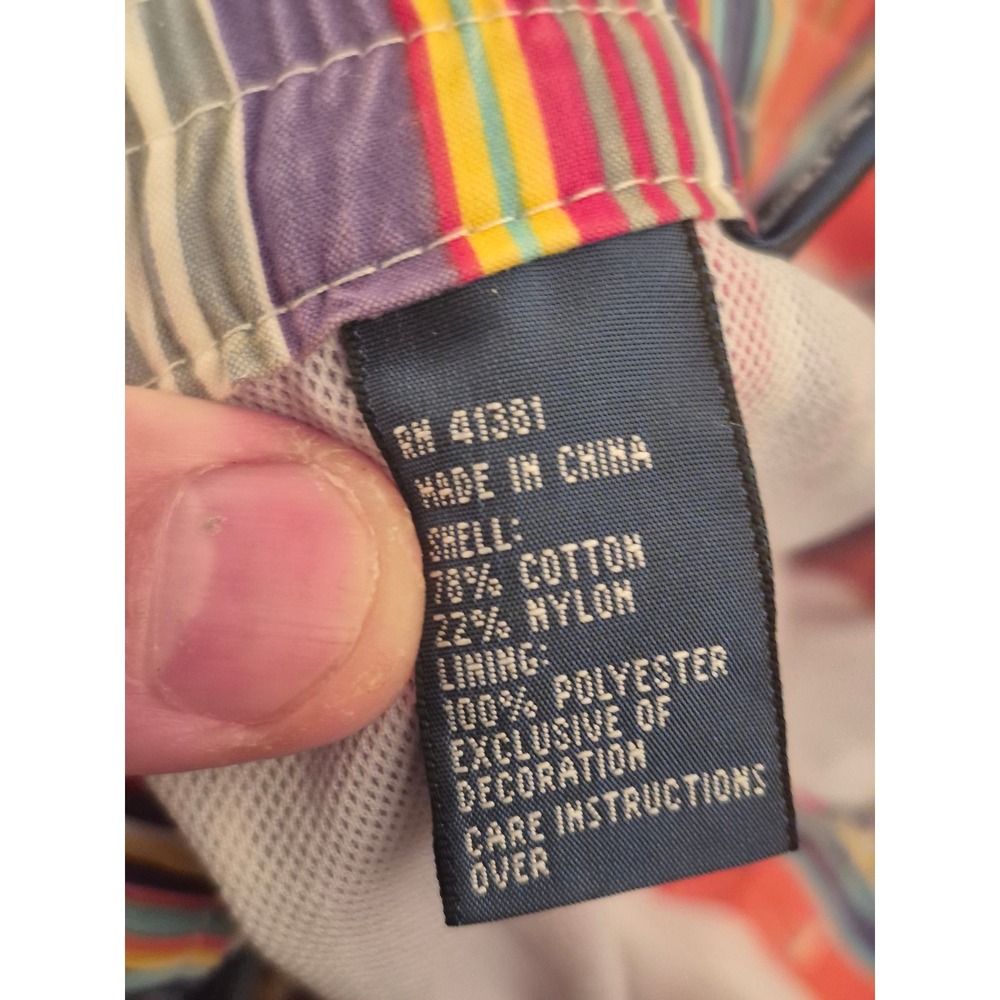 Polo Ralph Lauren Mens Striped Swim Trunks Orange Purple Pony Logo Size M - Picture 7 of 12